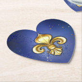 Goldene Fleur de Lis auf Blau Untersetzer (angewinkelt)