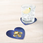 Goldene Fleur de Lis auf Blau Untersetzer (Vor Ort)