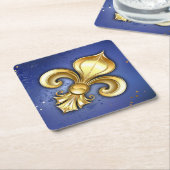 Goldene Fleur de Lis auf Blau Untersetzer (angewinkelt)