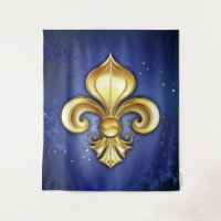 Goldene Fleur de Lis auf Blau