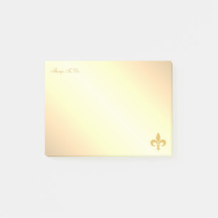 Goldene Fleur de Lis auf goldenem Gradienten Post-it Klebezettel