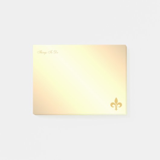 Goldene Fleur de Lis auf goldenem Gradienten Post-it Klebezettel (Vorderseite)