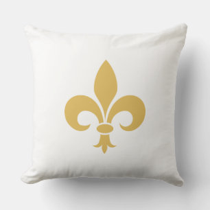 Goldene Fleur de Lis auf Weiß Kissen