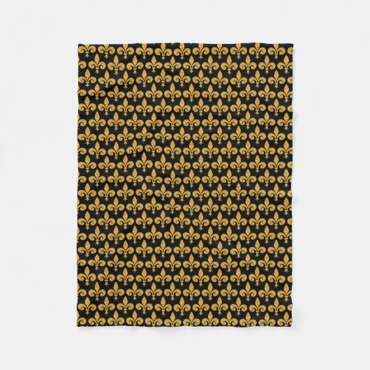 Goldene Fleur de Lis Fleecedecke (Vorderseite)
