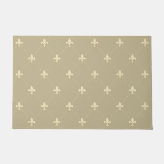 Goldene Fleur-de-Lis Hellbraun Fußmatte (Vorderseite)