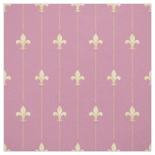 Goldene Fleur-de-Lis mit Rosa (kleine Skala) Stoff