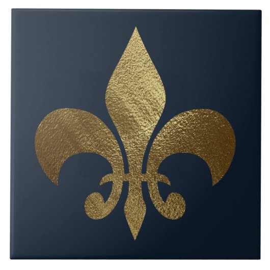 Goldene Fleur de Lis Royal Fliese (Vorderseite)