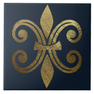 Goldene Fleur de Lis Royal Fliese