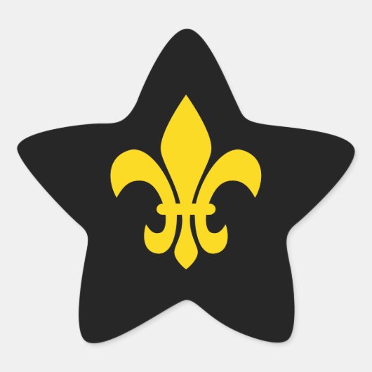 Goldene Fleur de Lis Stern-Aufkleber (Vorderseite)