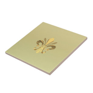 Goldene Fleur de Lys Fliese