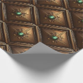 Goldene Fliesen mit Smaragden Geschenkpapier (Ecke)