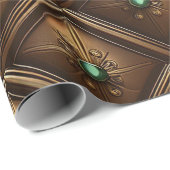 Goldene Fliesen mit Smaragden Geschenkpapier (Rolleneckpunkt)