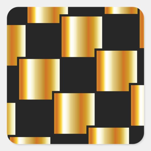 Goldene Fliesen Quadratischer Aufkleber (Vorderseite)