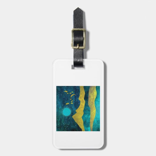 Goldene Flock Gepäckanhänger (Vorderseite vertikal)