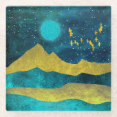 Goldene Flock Glasuntersetzer (Vorderseite)