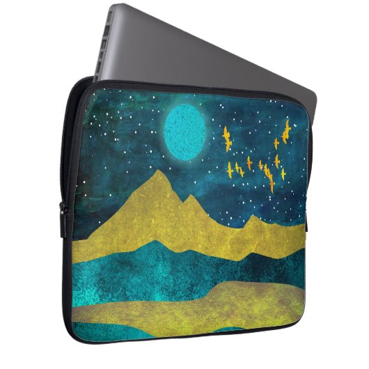 Goldene Flock Laptopschutzhülle (Vorne Rechts)