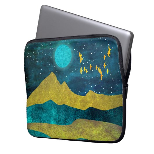 Goldene Flock Laptopschutzhülle (Vorderseite Links)