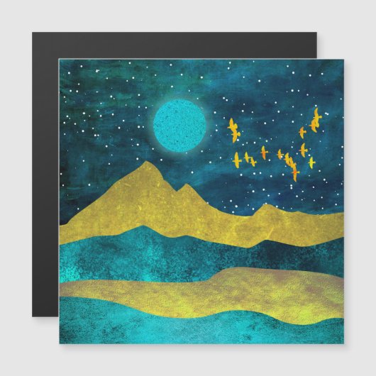 Goldene Flock Magnetkarte (Vorne/Hinten)