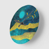 Goldene Flock Runde Wanduhr (Winkel)