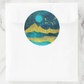 Goldene Flock Runder Aufkleber (Tasche)