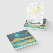 Goldene Flock Steinuntersetzer (Seitenansicht)