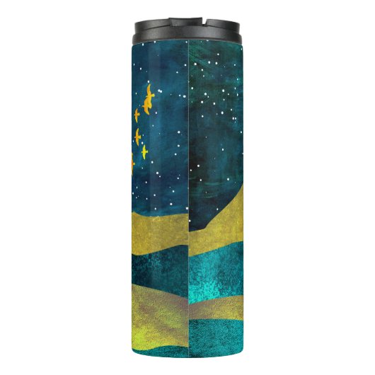 Goldene Flock Thermosbecher (Rückseite)