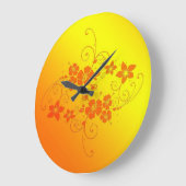Goldene Flora Kunst Große Wanduhr (Winkel)