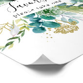 Goldene Flora mit tropischer Vegetation - Zeichen Poster (Ecke)