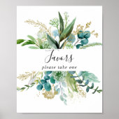 Goldene Flora mit tropischer Vegetation - Zeichen Poster (Vorne)