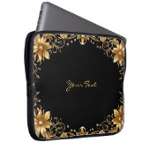 Goldene florale Laptop-Hülle Laptopschutzhülle (Vorne Rechts)