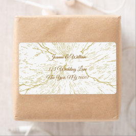 Goldene florale Linienkunst Botanische Hochzeit
