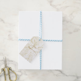 Goldene florale Linienkunst Botanische Hochzeit Geschenkanhänger