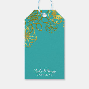 Goldene florale Mandalas Hochzeits-Brautparty Geschenkanhänger