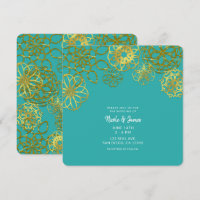 Goldene florale Mandalas Hochzeitsfeier