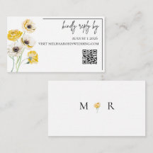 Goldene Florale Minimalistische Hochzeits-RSVP-Bei