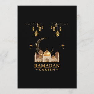 Goldene Florale Ramadan Kareem Feier Einladung