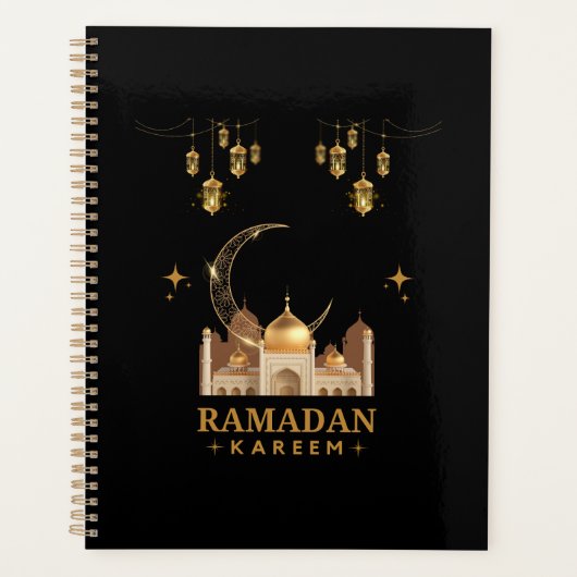 Goldene Florale Ramadan Kareem-Feier Planer (Vorderseite)