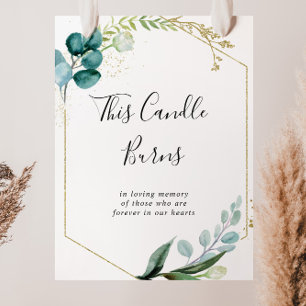 Goldene florale tropische grüne Kerze brennt Schil Poster