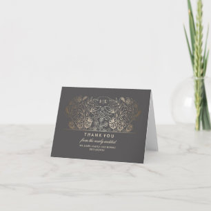 Goldene florale vintage elegante romantische Danke