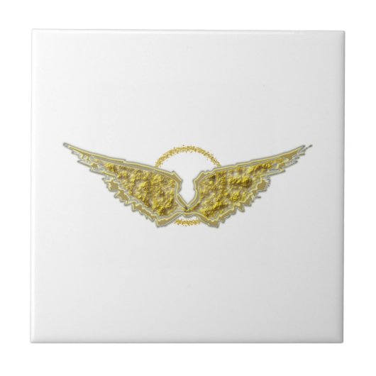 Goldene Flügel mit Halo Fliese (Vorderseite)