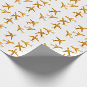 Goldene Flugzeug oder Flugzeuge Geschenkpapier (Ecke)