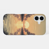 Goldene Fluss-Retro-Szene iPhone 16 Hülle (Rückseite (Horizontal))