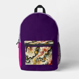 Goldene Flüsse  Bedruckter Rucksack