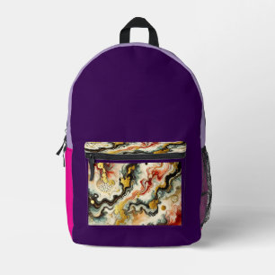 Goldene Flüsse  Bedruckter Rucksack