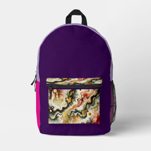 Goldene Flüsse Bedruckter Rucksack (Vorderseite)