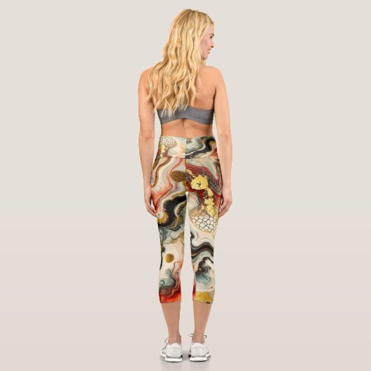 Goldene Flüsse Capri Leggings (Rückseite)
