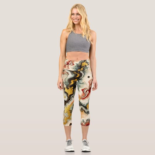 Goldene Flüsse Capri Leggings (Vorderseite)