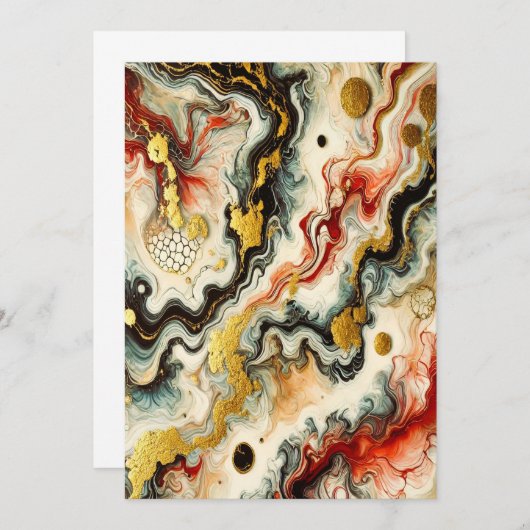 Goldene Flüsse Einladung (Vorne/Hinten)