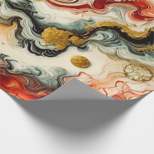 Goldene Flüsse Geschenkpapier (Ecke)