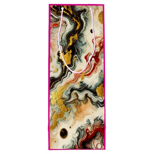 Goldene Flüsse Geschenktüte Für Weinflaschen (Rückseite)